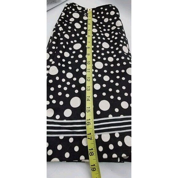 Anne Carson Skirt Skort Size 16 Black White Polka Dot Stripes Back Zipper - Picture 10 of 10